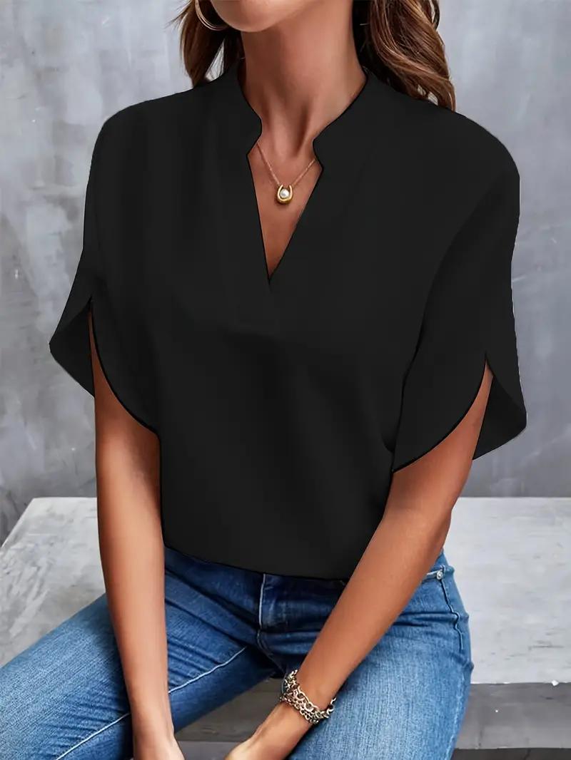 Chemise d'été à manches courtes en mousseline de soie