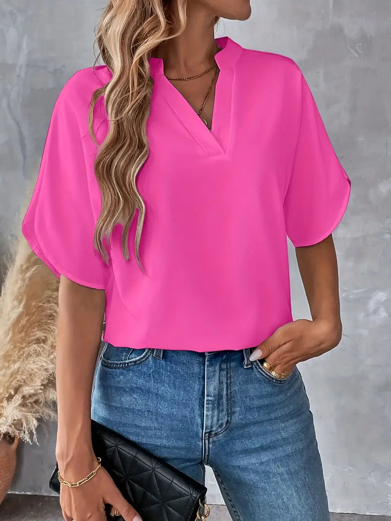 Chemise d'été à manches courtes en mousseline de soie