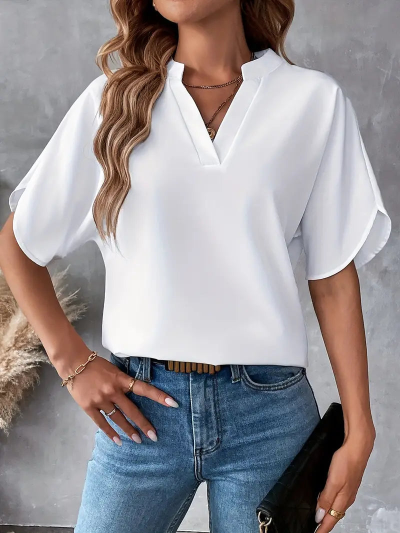Chemise d'été à manches courtes en mousseline de soie