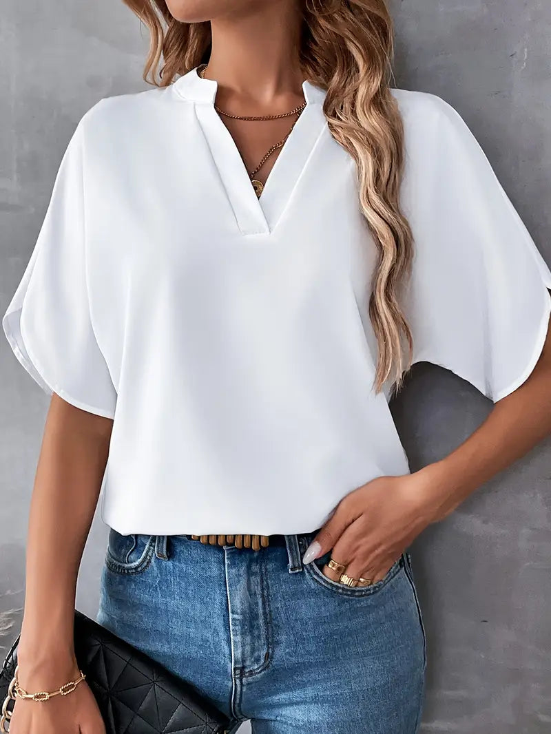 Chemise d'été à manches courtes en mousseline de soie