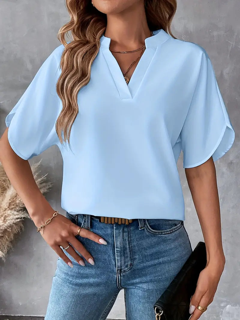 Chemise d'été à manches courtes en mousseline de soie