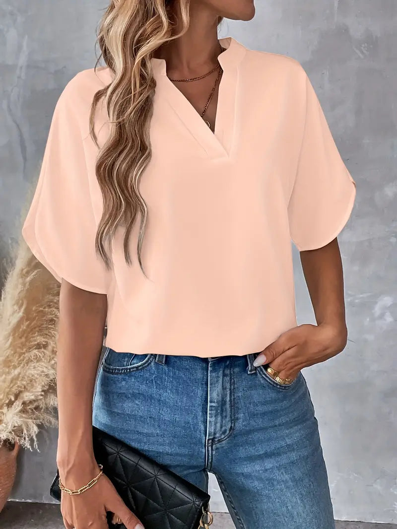 Chemise d'été à manches courtes en mousseline de soie