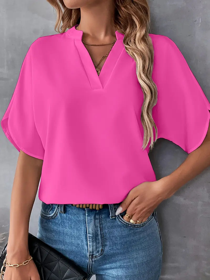 Chemise d'été à manches courtes en mousseline de soie