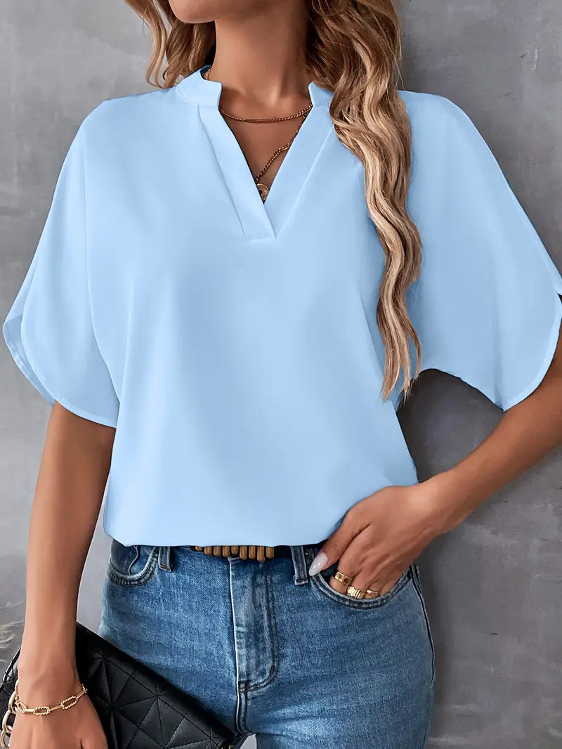 Chemise d'été à manches courtes en mousseline de soie