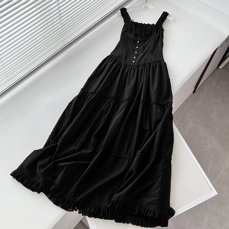 Robe extra longue avec style plissé sur le devant