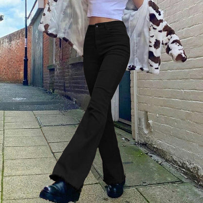 High-waisted stretch bootcut jeans