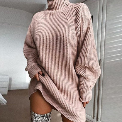 Pull long à col roulé