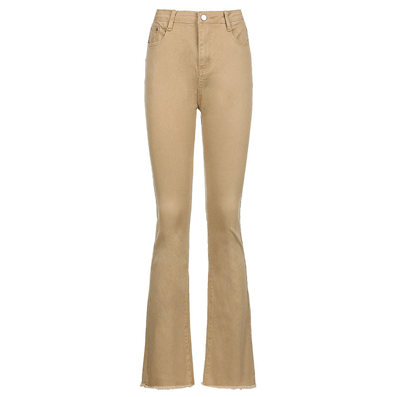 High-waisted stretch bootcut jeans