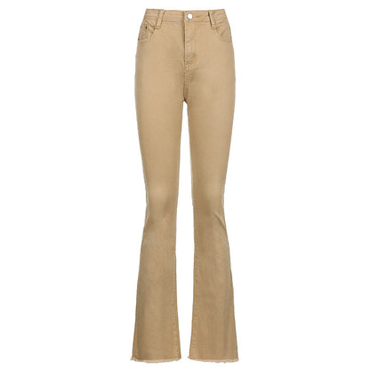 High-waisted stretch bootcut jeans