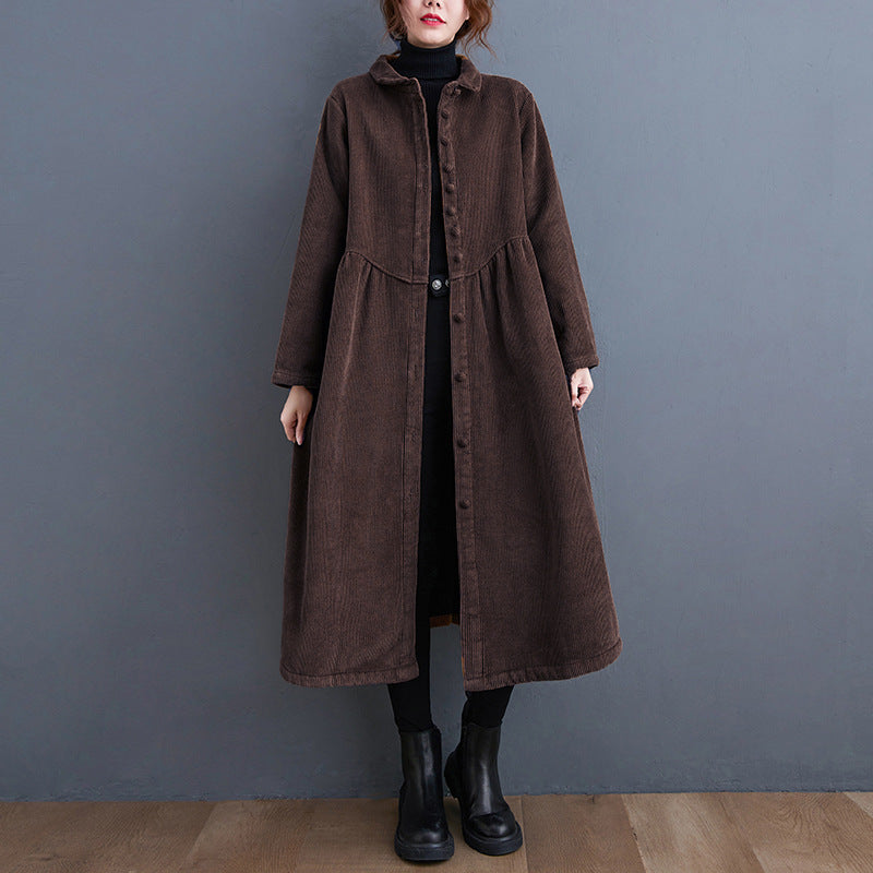 Manteau décontracté en velours côtelé