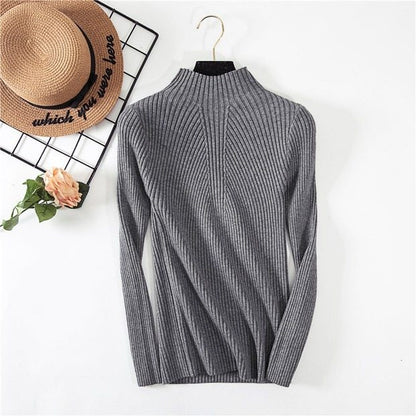 Pull demi-col enfilé pour femme