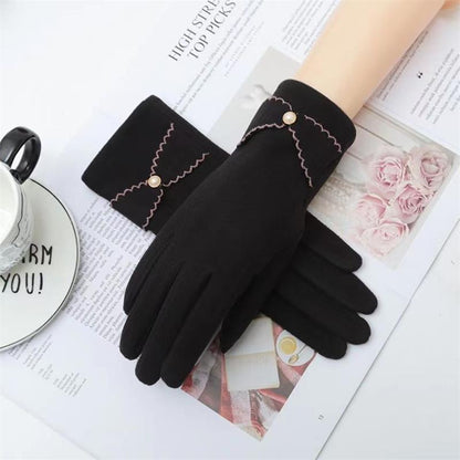 Gants en velours de daim