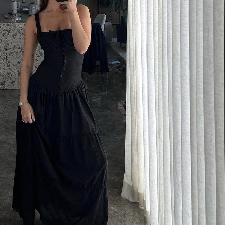 Robe extra longue avec style plissé sur le devant