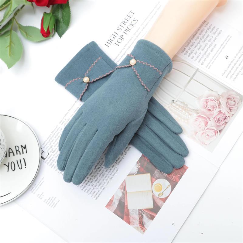 Gants en velours de daim