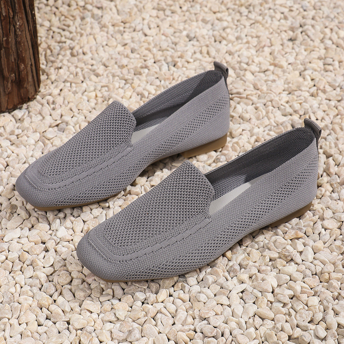 Knitted flat loafers
