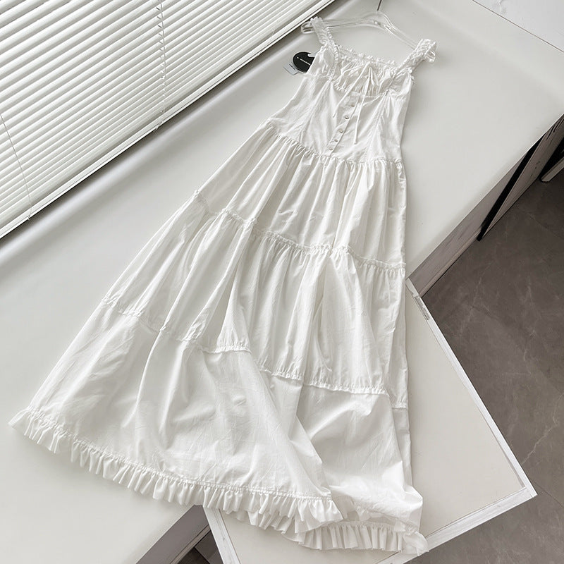 Robe extra longue avec style plissé sur le devant
