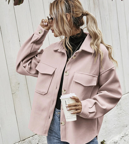 Manteau d'hiver  revers simple boutonnage épaissi