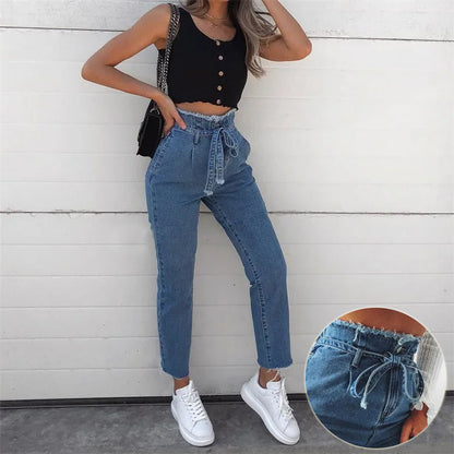 Washed pencil jeans