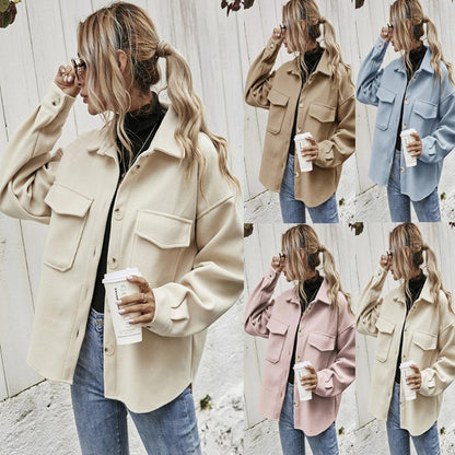 Manteau d'hiver  revers simple boutonnage épaissi