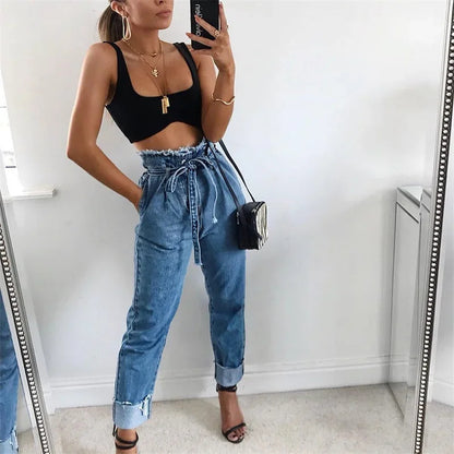 Washed pencil jeans