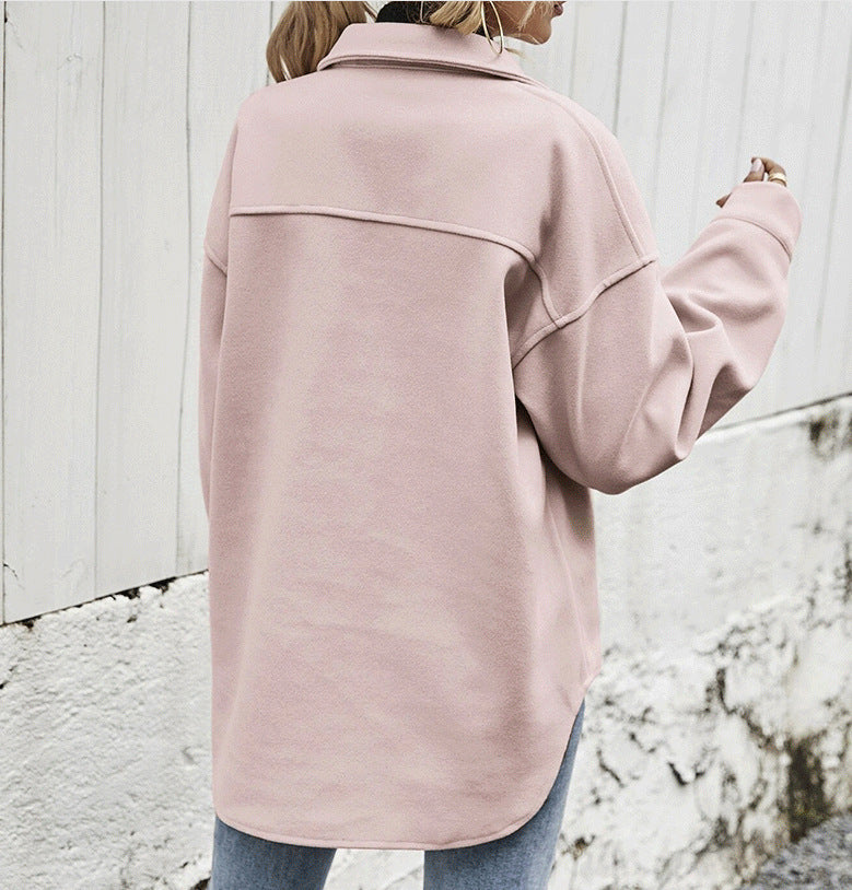 Manteau d'hiver  revers simple boutonnage épaissi