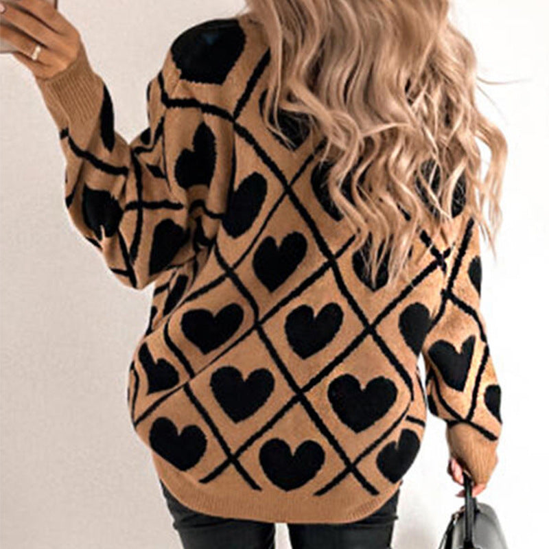 Pull col en v amour
