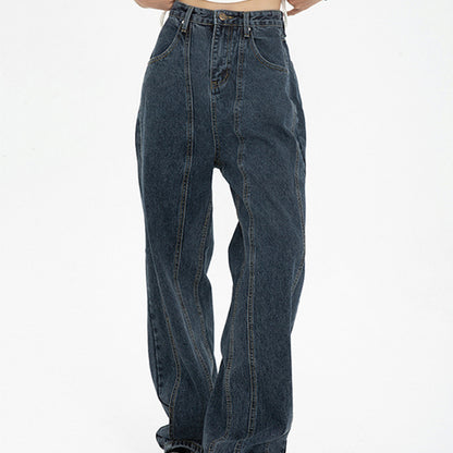 Dark blue loose draped jeans