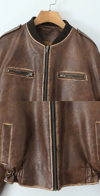 Veste aviateur vintage cuir