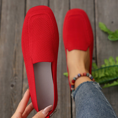 Knitted flat loafers
