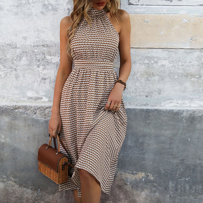 Robe à la mode , taille haute, à carreaux