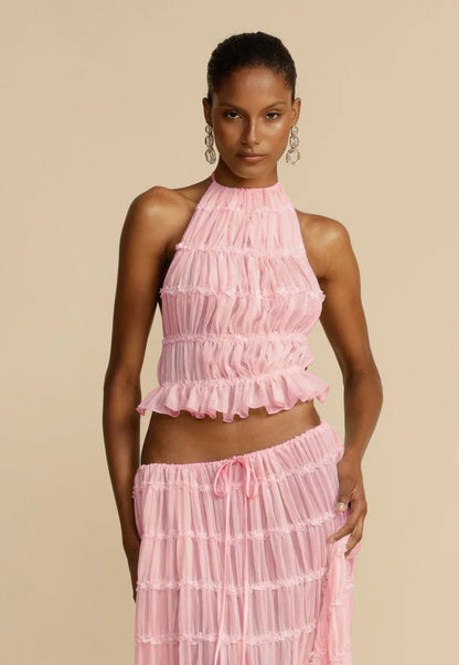 Ensemble 2 pièce robe sexy sans manches, dos nu