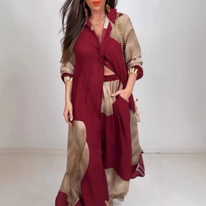 Ensemble haut et pantalon imprimés à manches trois-quarts,