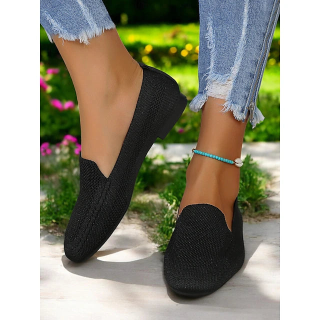Knitted flat loafers