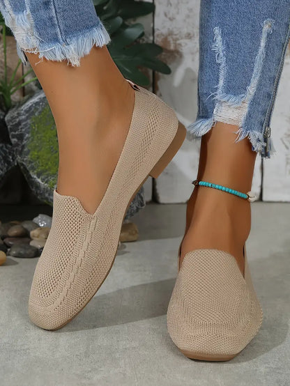 Knitted flat loafers