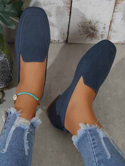 Knitted flat loafers