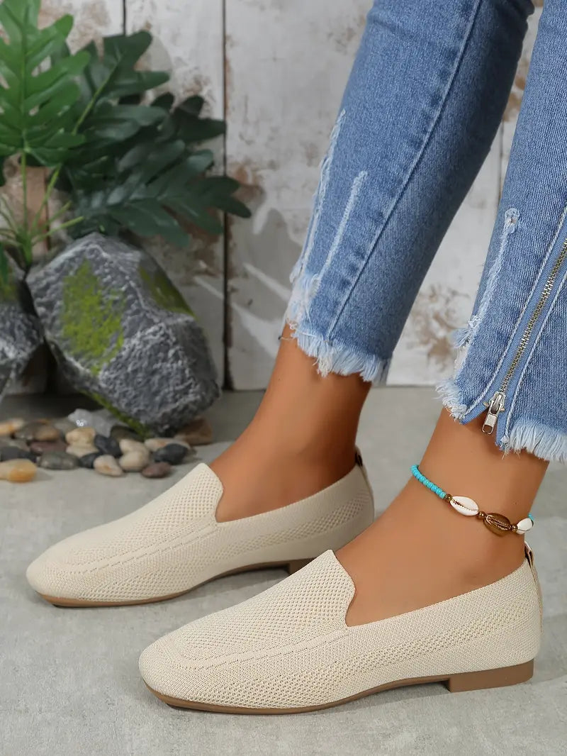 Knitted flat loafers