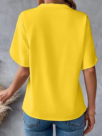 Chemise d'été à manches courtes en mousseline de soie