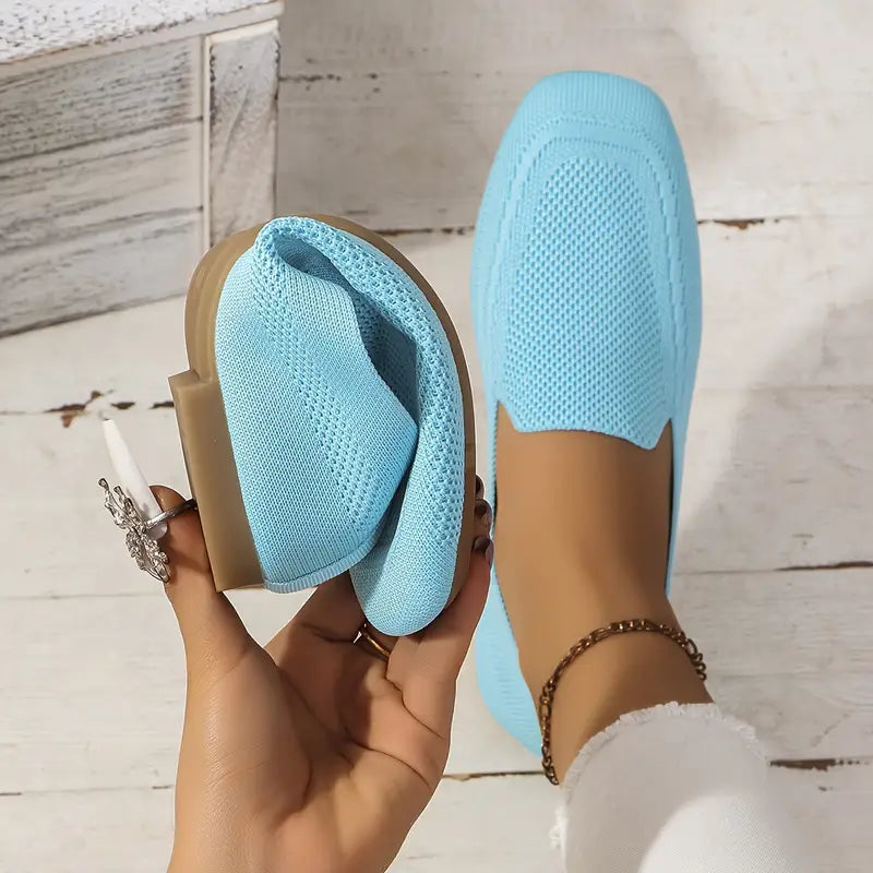 Knitted flat loafers