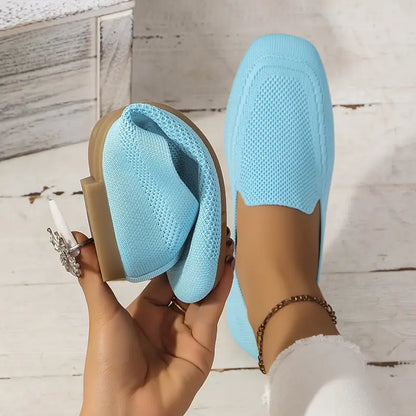 Knitted flat loafers
