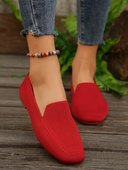 Knitted flat loafers