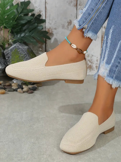 Knitted flat loafers