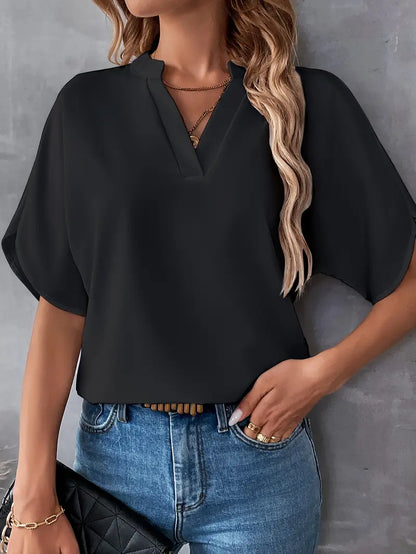 Chemise d'été à manches courtes en mousseline de soie