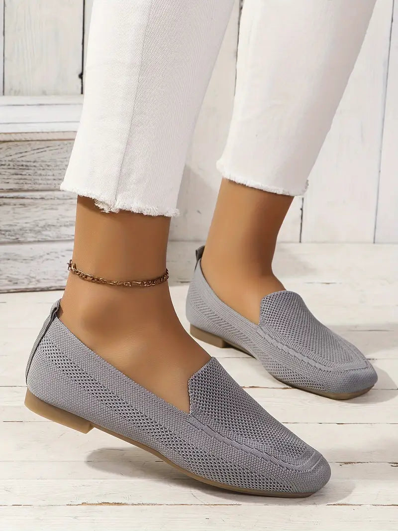 Knitted flat loafers