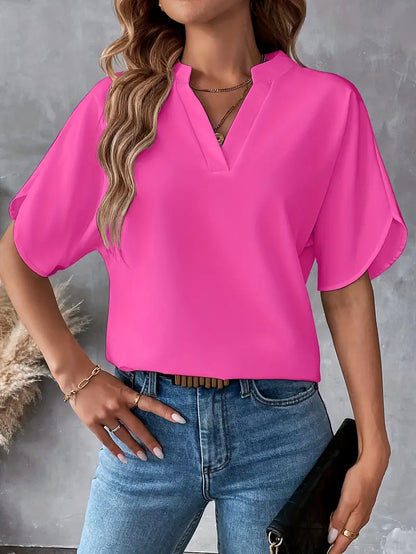 Chemise d'été à manches courtes en mousseline de soie