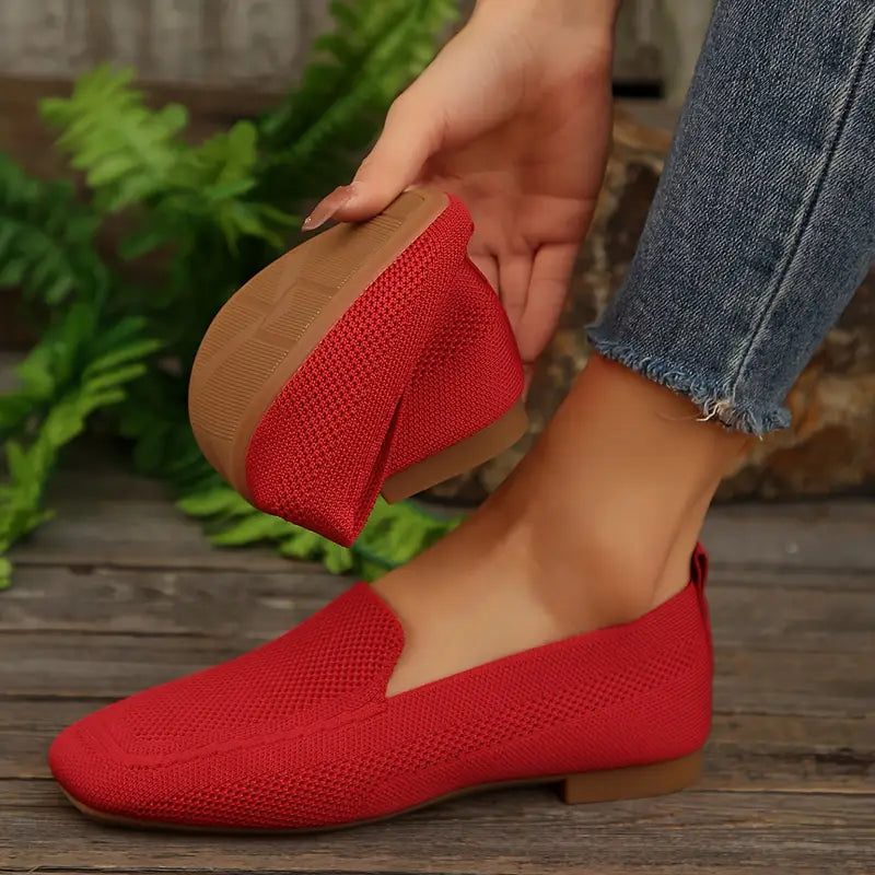 Knitted flat loafers