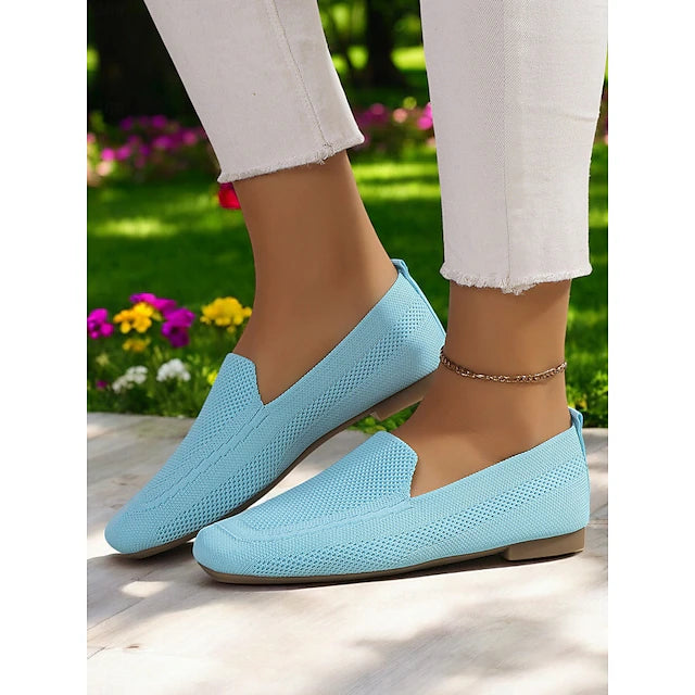 Knitted flat loafers