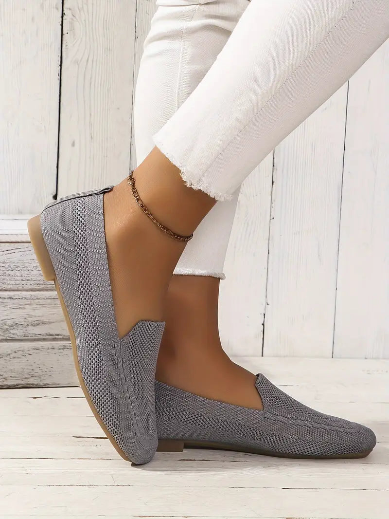 Knitted flat loafers