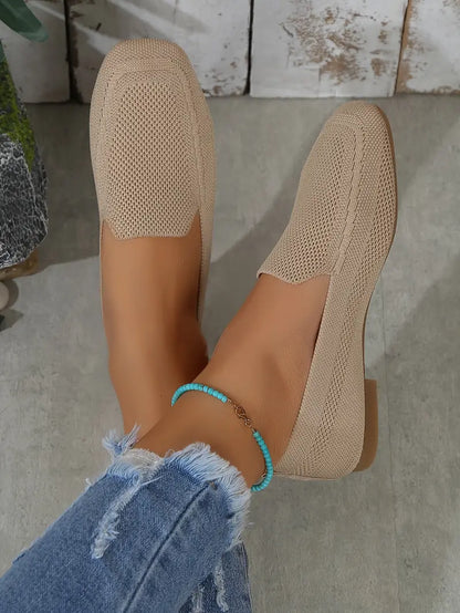 Knitted flat loafers