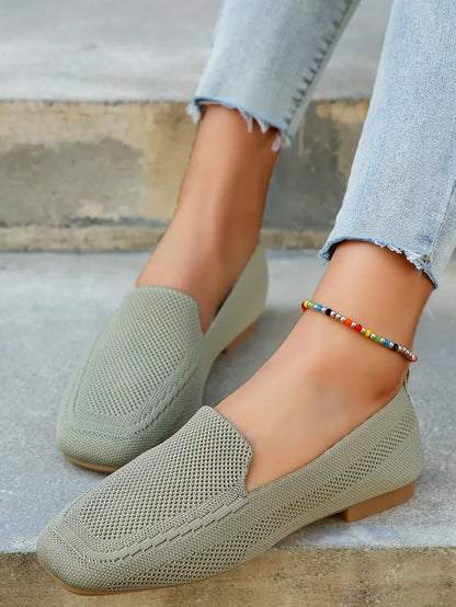 Knitted flat loafers