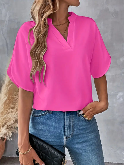 Chemise d'été à manches courtes en mousseline de soie